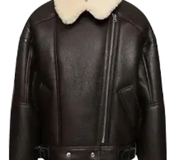Womens Sheepskin Flight Shearling Leather Jacket