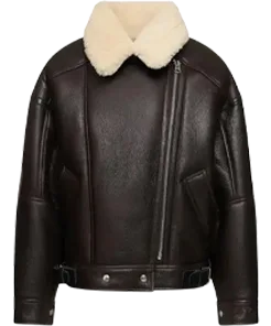 Womens Sheepskin Flight Shearling Leather Jacket