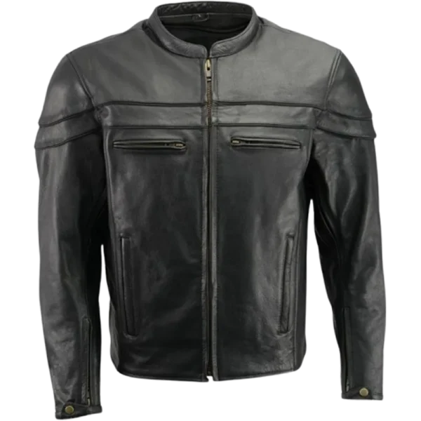 Black Leather Motorcycle Jacket Men’s