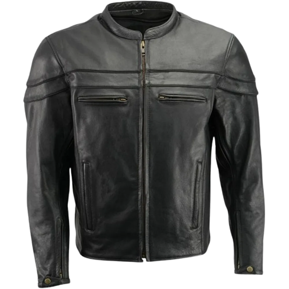 Black Leather Motorcycle Jacket Men’s