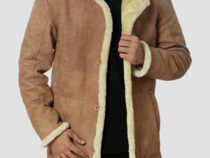 Alternative view of James Brown Leather Sheepskin Shearling Coat