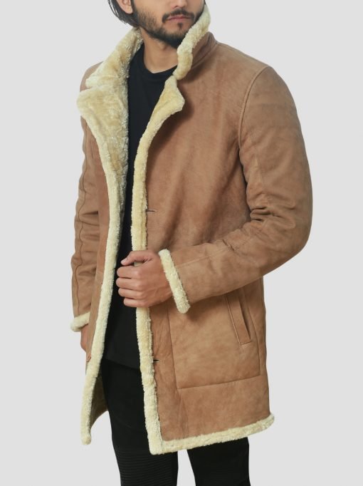 James Brown Leather Sheepskin Shearling Coat - Image 5