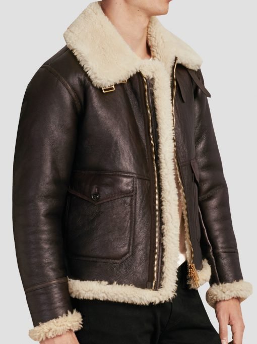 Dave B3 Shearling Sheepskin Leather Jacket - Image 2