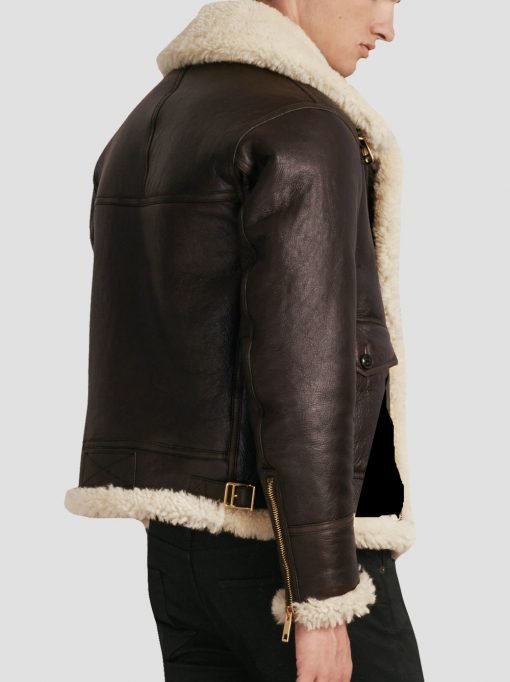 Dave B3 Shearling Sheepskin Leather Jacket - Image 3