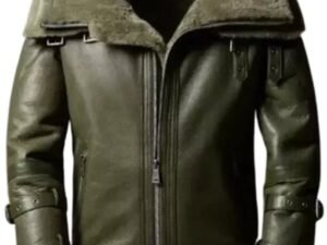 B3 Aviator RAF Green Shearling Leather Jacket