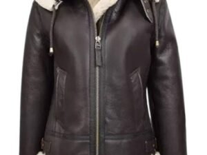 B3 Sheepskin Leather Hooded Jacket