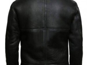 Alternative view of Black Cafe Racer Leather Jacket with Strips
