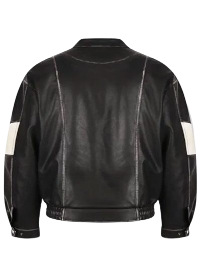 Bomber-Cropped-Black-Leather-Racer-Jacket