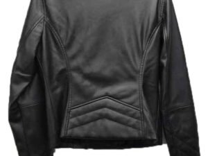 Alternative view of Casual Vintage Black Leather Jacket for Women