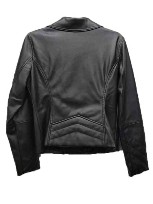 Casual Vintage Black Leather Jacket for Women - Image 2