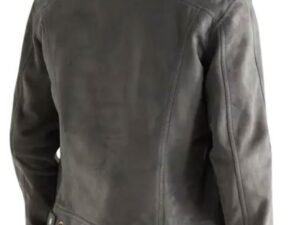 Alternative view of Men Trucker Grey Suede Leather Jacket