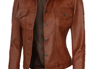 Classic Vintage Brown Trucker Jacket Women’s