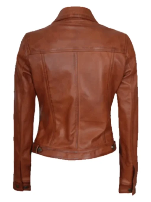 Classic Vintage Brown Trucker Jacket Women’s - Image 2
