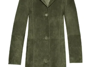 Womens Green Suede Coat