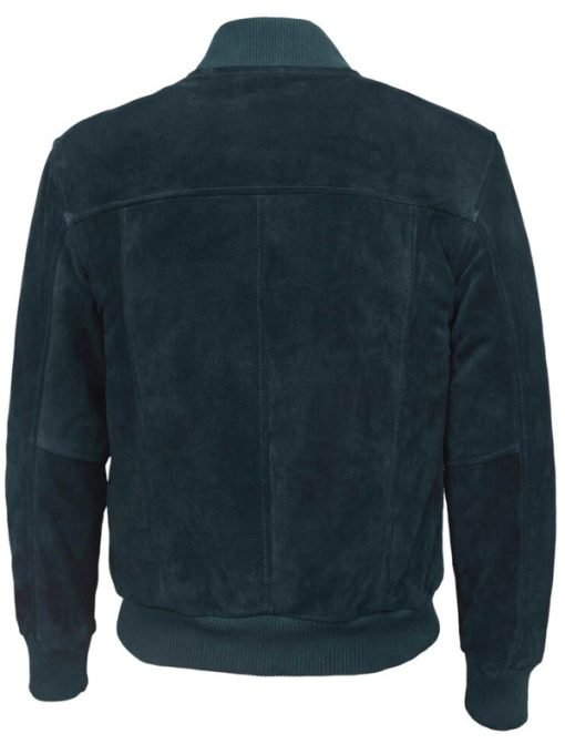Men Casual Style Emerald Green Bomber Jacket - Image 2