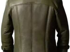 Alternative view of B3 Aviator RAF Green Shearling Leather Jacket