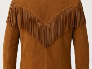 Alternative view of Cowboy Fringe Jacket in Real Tan Suede