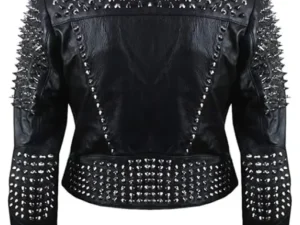 Alternative view of Cropped Leather Jacket with Studs for Women