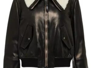 Women’s RAF Bomber Black Leather Bomber Jacket