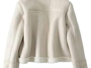 Alternative view of Women Flying Aviator White Shearling Leather Jacket