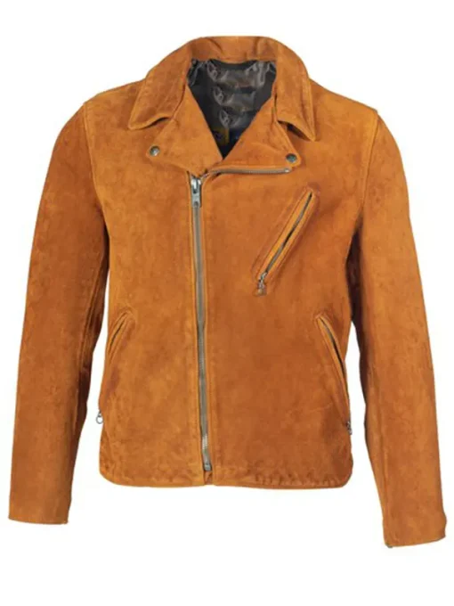 Men’s Brown Suede Biker Jacket