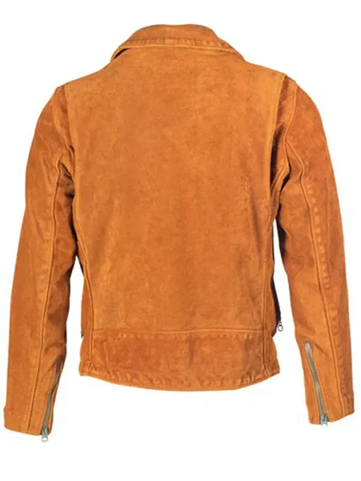 Men’s Brown Suede Biker Jacket - Image 2