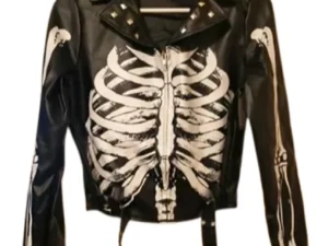 Halloween Skeleton Leather Motorcycle Jacket