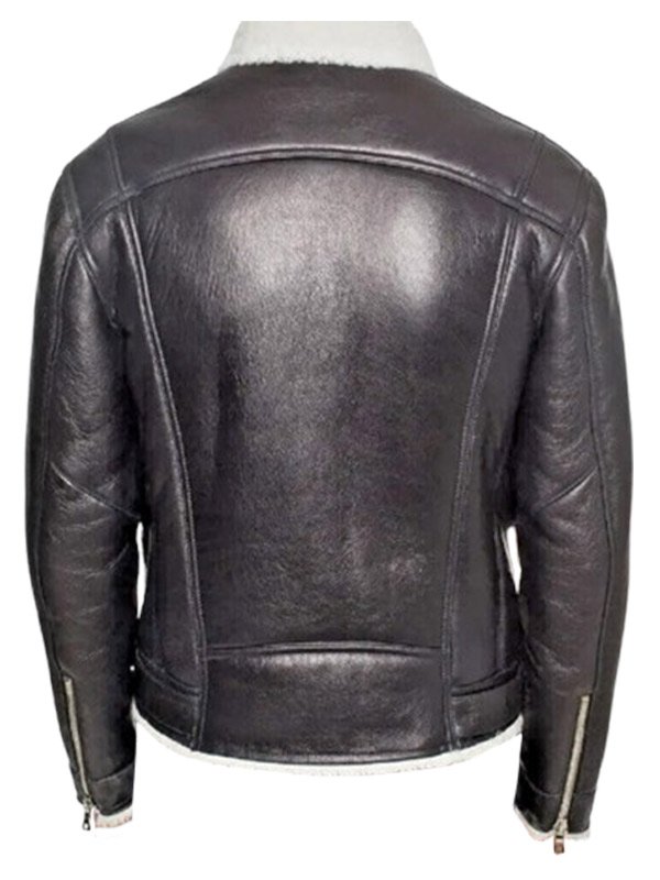 Alternative view of Men's B3 Shearling Black Bomber Leather Jacket