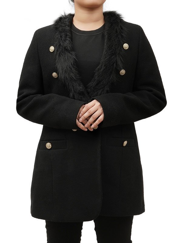 Black Faux Fur Coat For Women