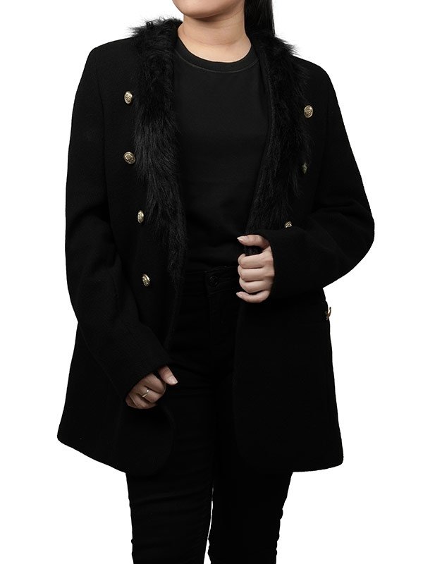 Alternative view of Black Faux Fur Coat For Women