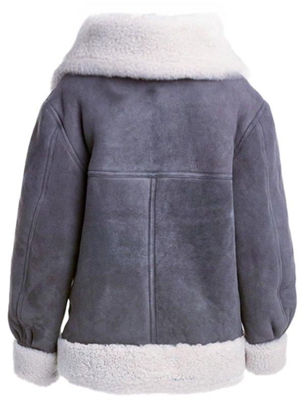 Alternative view of Womens Sheepskin Gray Suede Shearling Jacket