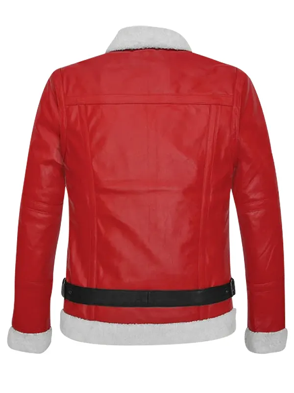 Alternative view of Men Christmas B3 Red Shearling Bomber Jacket