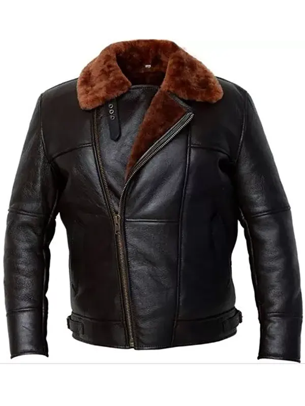 Men Classic Style Brown RAF Flight Jacket