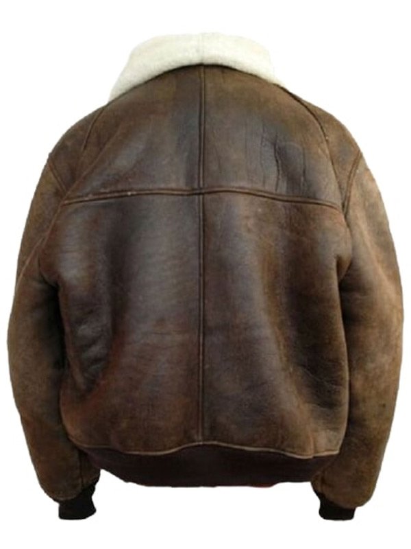Alternative view of Distressed Brown Shearling Bomber Jacket