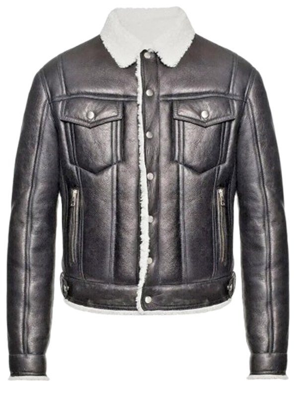 Men's B3 Shearling Black Bomber Leather Jacket