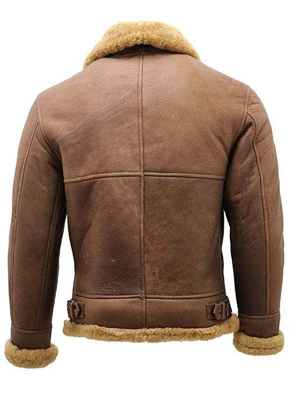 Alternative view of WWII Flight Aviator Bomber Shearling Jacket