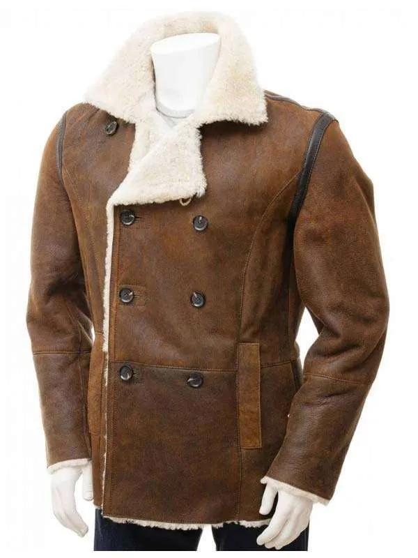 Mens Leather Shearling Jacket
