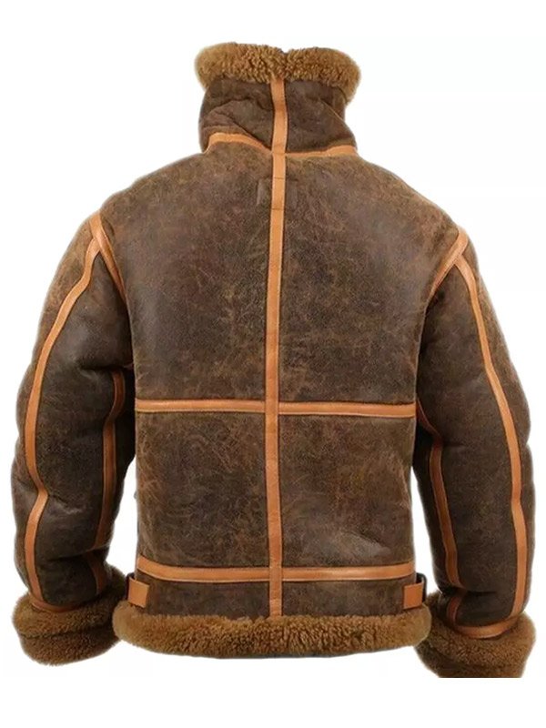 Alternative view of Mens B3 RAF Brown Sheepskin Leather Jacket