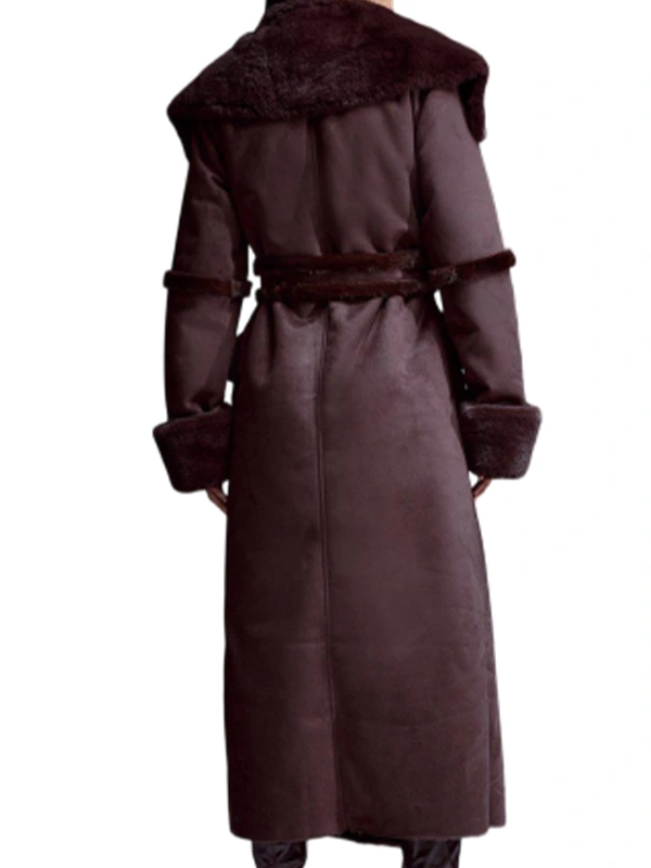 Alternative view of Womens Chocolate Brown Shearling Coat