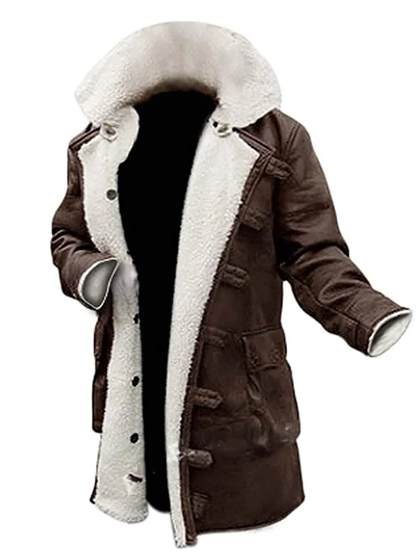 Mens Distressed Brown Leather Coat