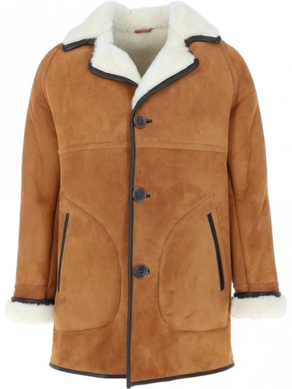 Mens Vintage Sheepskin Shearling Coat